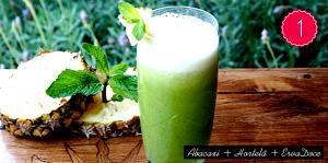 Quantas calorias em 1 1/2 copo (300 ml) Chá Verde Abacaxi e Hortelã?
