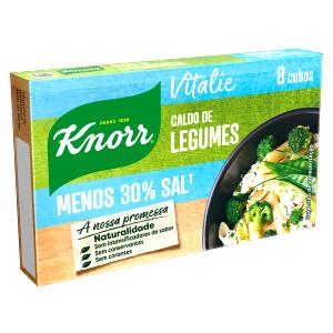 Quantas calorias em 1/2 cubo (4,5 g) Caldo de Legumes Vitalie?