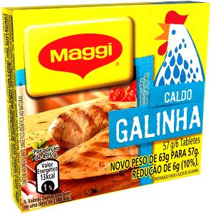 Quantas calorias em 1/2 tablete (5,25 g) Caldo de Galinha?