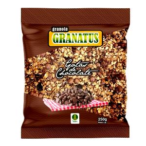 Quantas calorias em 1/2 xicara de chá (40 g) Granola Gotas de Chocolate?
