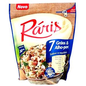 Quantas calorias em 1/4 xícara (45 g) Arroz Integral 7 Grãos e Alho Poró?