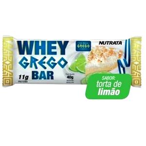 Quantas calorias em 1 barra (40 g) Whey Grego Bar Torta de Limão?