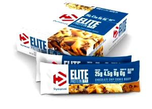 Quantas calorias em 1 barra (70 g) Elite Protein Bar Chocolate Chip Cookie Dough?