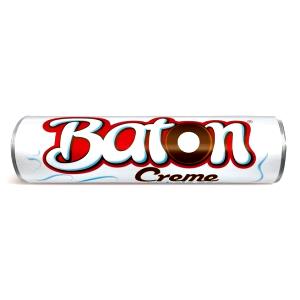 Quantas calorias em 1 batom (16 g) Baton Creme Recheio Ao Leite?