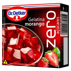 Quantas calorias em 1 colher sobremesa (2,8 g) Gelatina Zero Morango?
