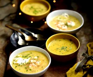 Quantas calorias em 1 Dose Sopa Alentejana Com Camarão E Ovo Escalfado?