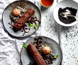 Quantas calorias em 1 Dose Tronco De Chocolate Recheado - Brocéliande?