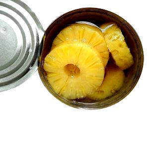 Quantas calorias em 1 Fatia Ou Anel (7,5 Cm De Diâmetro) Com Líquido Abacaxi (Sólidos e Líquidos, em Suco, Enlatado)?