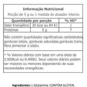 Quantas calorias em 1 medida dosador (5 g) L-Glutamina?