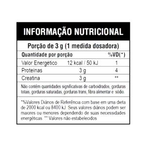 Quantas calorias em 1 medida dosadora (3 g) Hi-Creatine Micronized?