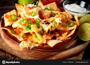 Quantas calorias em 1 Nacho Nachos com Carne de Vaca e Queijo?