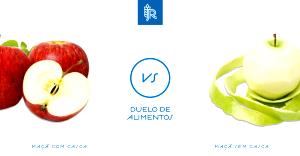 Quantas calorias em 1 Oz Maçãs (sem Casca)?