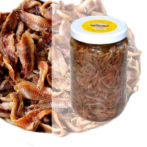 Quantas calorias em 1 Oz, Sem Espinhas Anchovas (Solidos Escorridos em Óleo, Enlatado)?