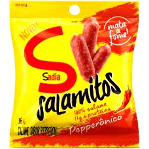 Quantas calorias em 1 pacote (36 g) Salamitos Pepperônico?