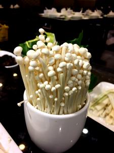 Quantas calorias em 1 Pedaço, Grande (5,0 G) Cogumelo enoki?