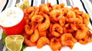 Quantas calorias em 1 Pequeno (Sem Casca) Camarão Empanado Frito?