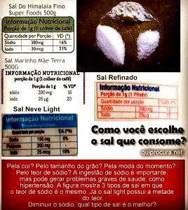 Calorias em 1 pitada (1 g) Sal Light e Fatos Nutricionais?
