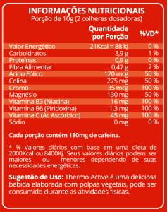 Quantas calorias em 1 porção (10 g) Thermo Active?