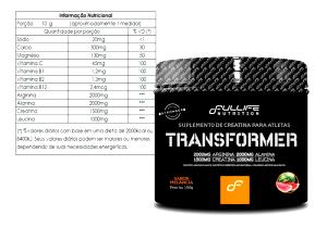 Quantas calorias em 1 porção (10 g) Transformer?