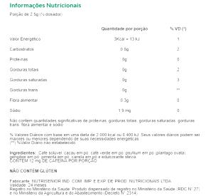 Quantas calorias em 1 porção (2,5 g) Café Solúvel com Especiarias?