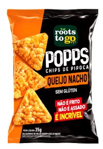 Quantas calorias em 1 porção (25 g) Popps Chips de Pipoca Queijo Nacho?