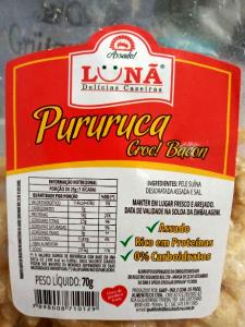 Quantas calorias em 1 porção (25 g) Pururuca Croc Bacon?