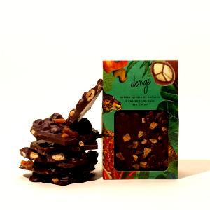Quantas calorias em 1 porção (25 g) Quebra Quebra de Cupuaçu e Castanha de Caju 65% Cacau?