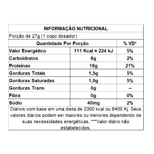 Quantas calorias em 1 porção (27 g) Off Whey?