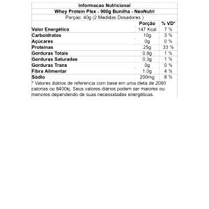 Quantas calorias em 1 porção (40 g) Whey Protein Plex?