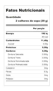Quantas calorias em 1 porção (5 g) Fibralife?