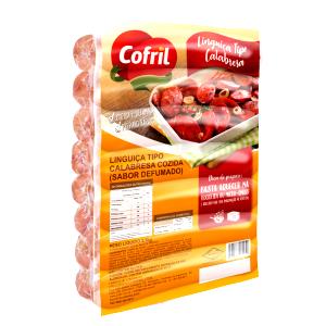 Quantas calorias em 1 porção (50 g) Linguiça tipo Calabresa Cozida e Defumada?