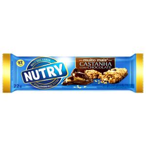 Quantas calorias em 1 Porção Cereais barra frutas e castanha do Pará cobertura chocolate Nutry?