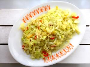 Quantas calorias em 1 Porção Repolho cozido sem sal drenado?