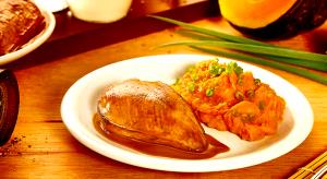 Quantas calorias em 1 Porçoes Abobora Com Frango Ao Shoyo?
