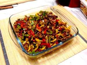 Quantas calorias em 1 Porçoes Antepasto De Beringela Simples?