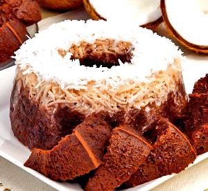 Quantas calorias em 1 Porçoes Bolo De Chocolate E Coco?