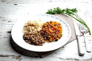 Quantas calorias em 1 Porçoes Carne Moída Com Lentilhas E Cenoura.?