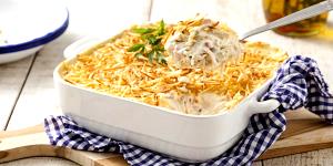 Quantas calorias em 1 Porçoes Fricassê De Frango Com Requeijão?