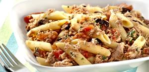 Quantas calorias em 1 Porçoes Macarrão Penne Com Atum?
