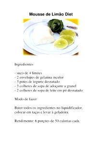 Quantas calorias em 1 Porçoes Mousse De Limão Diet?