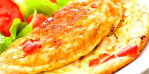 Quantas calorias em 1 Porçoes Omelete Com Cebola E Tomate?