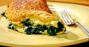 Quantas calorias em 1 Porçoes Omelete De Claras Com Ricota E Espinafre?