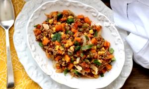 Quantas calorias em 1 Porçoes Refogado De Legumes Com Carne Moida E Salsicha?