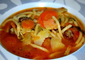 Quantas calorias em 1 Porçoes Sopa De Carne E Legumes Pri?