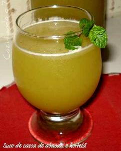 Quantas calorias em 1 Porçoes Suco Da Casca De Abacaxi Com Hortelã?