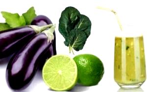 Quantas calorias em 1 Porçoes Suco De Berinjela Com Limão?