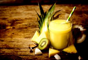 Quantas calorias em 1 Porçoes Suco De Kiwi Com Abacaxi Sem Açúcar?