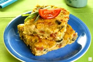Quantas calorias em 1 Porçoes TORTA DE LEGUMES COM AVEIA?