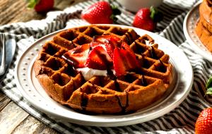 Quantas calorias em 1 Porçoes Waffle Low Carb De Chocolate?