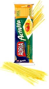 Quantas calorias em 1 prato (80 g) Macarrão Activita 3 Cereais?